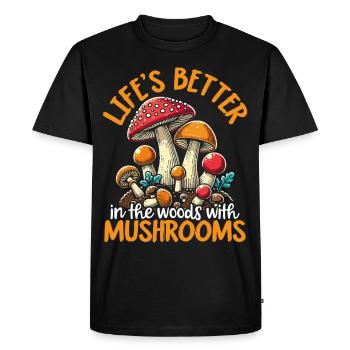 Mushroom Pickers Mushroom Pickers Mushroom Pickers Mushroom Pickers - Men's Premium Organic T-Shirt - black - Front - Nico (187cm)