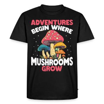 Mushroom Pickers Mushroom Pickers Mushroom Pickers Mushroom Pickers - Men's Premium Organic T-Shirt - black - Front - Nico (187cm)