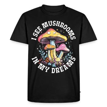 Mushroom Pickers Mushroom Pickers Mushroom Pickers Mushroom Pickers - Men's Premium Organic T-Shirt - black - Front - Nico (187cm)