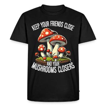 Mushroom Pickers Mushroom Pickers Mushroom Pickers Mushroom Pickers - Men's Premium Organic T-Shirt - black - Front - Nico (187cm)