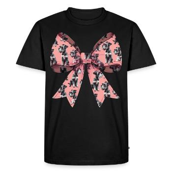 Coquette Bow Schnauzer Dog Mom Pattern - Men's Premium Organic T-Shirt - black - Front - Nico (187cm)