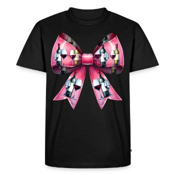 Coquette Bow Wine Drinker Pink - Men's Premium Organic T-Shirt - black - Front - Nico (187cm)