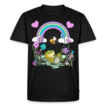 Grenouille Grenouilles Enfants Enfant - T-shirt Premium bio Homme - noir - Devant - Nico (187cm)