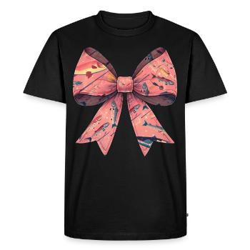 Coquette Bow Fishing Fishing Fish Pink - Men's Premium Organic T-Shirt - black - Front - Nico (187cm)
