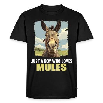 Mules Mule - T-shirt Premium bio Homme - noir - Devant - Nico (187cm)