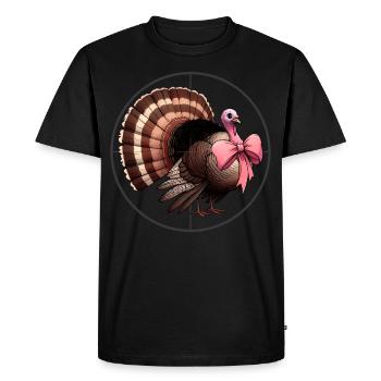 Coquette Arc Dinde Chasse Chasseur Rose - T-shirt Premium bio Homme - noir - Devant - Nico (187cm)