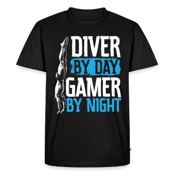 Tremplin Plongée Plongée Plongeurs - T-shirt Premium bio Homme - noir - Devant - Nico (187cm)