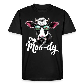 Stay Moo-dy Funny Cow Animal Lover Farm - T-shirt Premium bio Homme - noir - Devant - Nico (187cm)