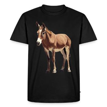 Âne Esel - T-shirt Premium bio Homme - noir - Devant - Nico (187cm)