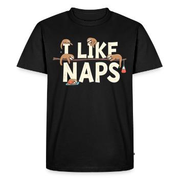 Sloth Sleep Funny Relax Outfit Nap - Men's Premium Organic T-Shirt - black - Front - Nico (187cm)