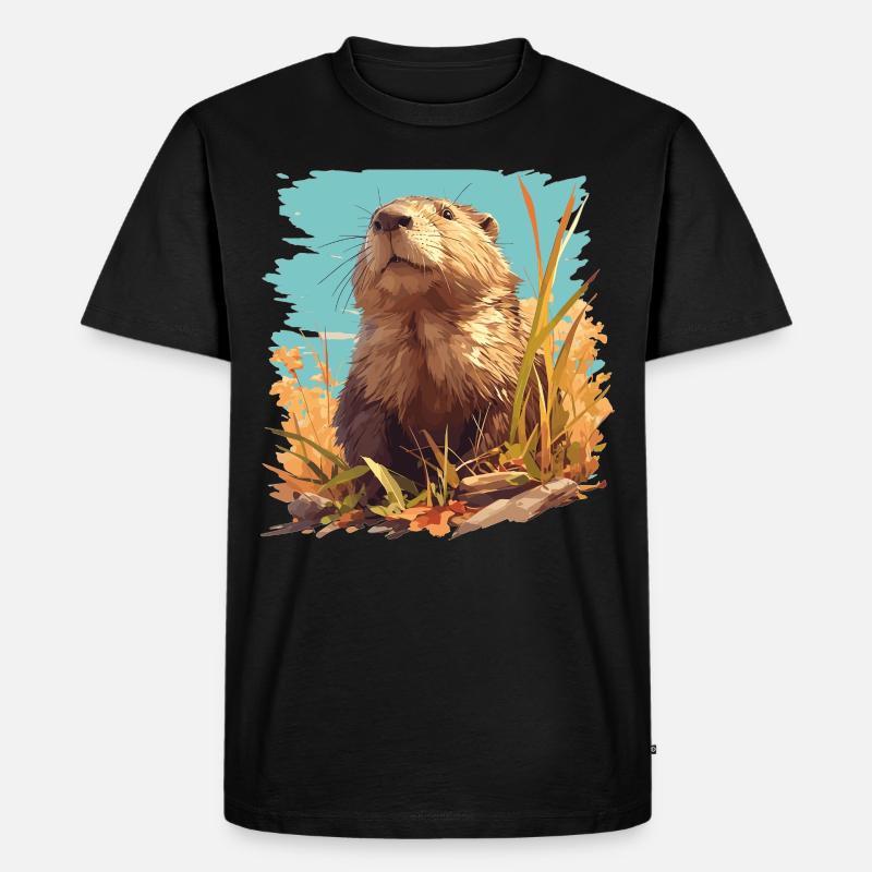 Bisamratten Bisamratte - Männer Premium Bio T-Shirt - Schwarz