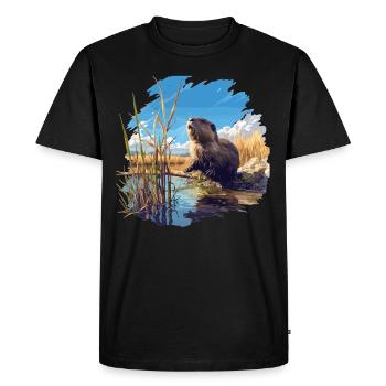 Rat musqué - T-shirt Premium bio Homme - noir - Devant - Nico (187cm)