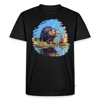Rat musqué - T-shirt Premium bio Homme - noir - Devant - Nico (187cm)