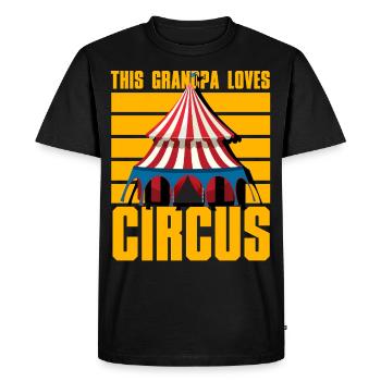 This Grandpa loves Circus - Men's Premium Organic T-Shirt - black - Front - Nico (187cm)