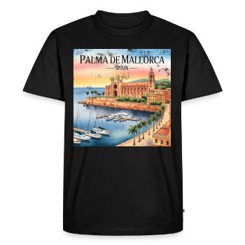 Palma de Mallorca - Men's Premium Organic T-Shirt - black - Front - Nico (187cm)