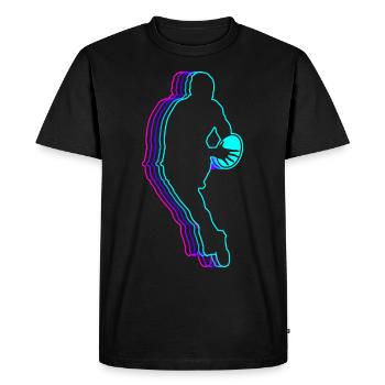 Retro Rugby Player Team Coach Coach - Men's Premium Organic T-Shirt - black - Front - Nico (187cm)
