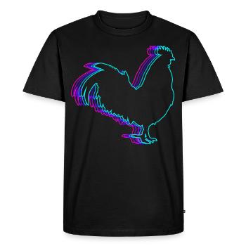 Poulet rétro Vaporwave - T-shirt Premium bio Homme - noir - Devant - Nico (187cm)