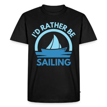 Funny Sail Saying Sail Design - Men's Premium Organic T-Shirt - black - Front - Nico (187cm)