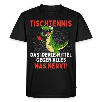 Tennis de table : le remède idéal à tout - T-shirt Premium bio Homme - noir - Devant - Nico (187cm)