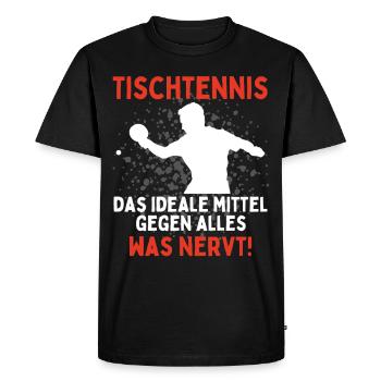 Table tennis: the ideal remedy for everything - Men's Premium Organic T-Shirt - black - Front - Nico (187cm)