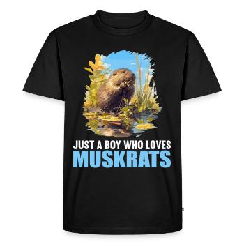 Rat musqué - T-shirt Premium bio Homme - noir - Devant - Nico (187cm)