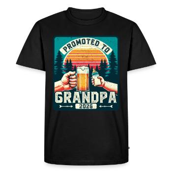 Future grand-mère 2026 chargement futur grand-père - T-shirt Premium bio Homme - noir - Devant - Nico (187cm)