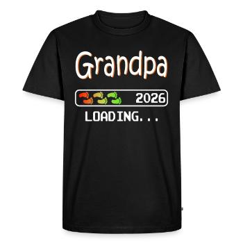 Future grand-mère 2026 chargement futur grand-père - T-shirt Premium bio Homme - noir - Devant - Nico (187cm)