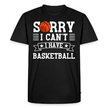 Désolé, j’ai du basket - T-shirt Premium bio Homme - noir - Devant - Nico (187cm)