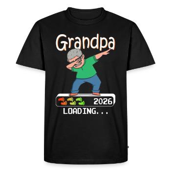 Future grand-mère 2026 chargement futur grand-père - T-shirt Premium bio Homme - noir - Devant - Nico (187cm)