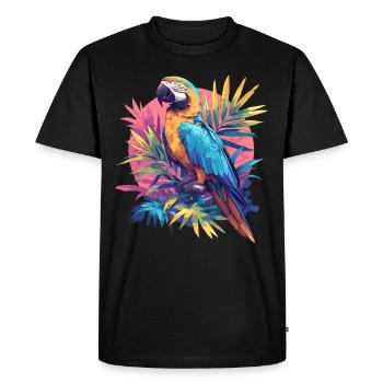 Perroquet Perroquet Perroquet - T-shirt Premium bio Homme - noir - Devant - Nico (187cm)