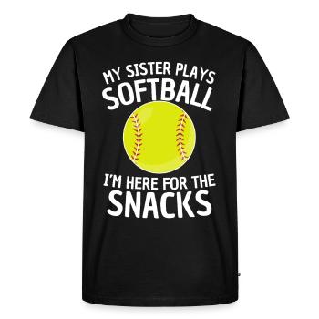 Conception amusante de frère ou de sœur de softball - T-shirt Premium bio Homme - noir - Devant - Nico (187cm)