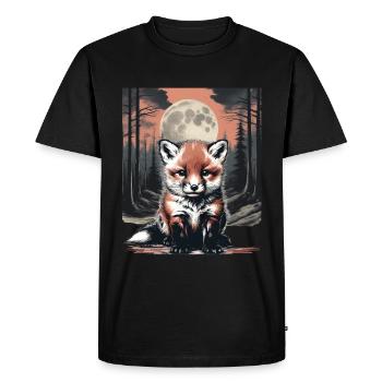 Forest Animals Fox Foxes Fairy Tales Children Child - Men's Premium Organic T-Shirt - black - Front - Nico (187cm)