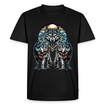 Viking Wolf Wolves - Men's Premium Organic T-Shirt - black - Front - Nico (187cm)