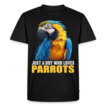 Perroquet Perroquet Perroquet - T-shirt Premium bio Homme - noir - Devant - Nico (187cm)