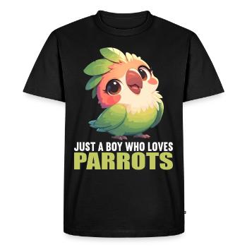 Perroquet Perroquet Perroquet - T-shirt Premium bio Homme - noir - Devant - Nico (187cm)