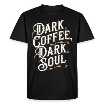 Café Noir Dark Soul Death Décaféiné Amateur de caféine - T-shirt Premium bio Homme - noir - Devant - Nico (187cm)