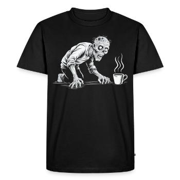 Zombie Mort-vivant Amateur de café Horreur Mort Décaféiné - T-shirt Premium bio Homme - noir - Devant - Nico (187cm)