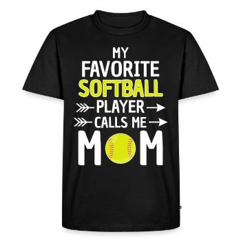 Softball Mom Saying Softball Mom - Men's Premium Organic T-Shirt - black - Front - Nico (187cm)