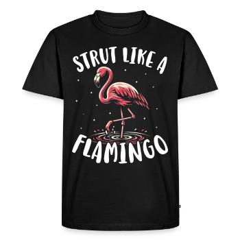 Strut Like a Flamingo - Men's Premium Organic T-Shirt - black - Front - Nico (187cm)