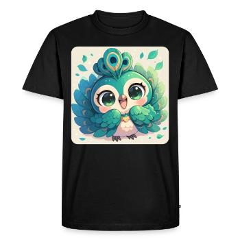 Paons Paon - T-shirt Premium bio Homme - noir - Devant - Nico (187cm)
