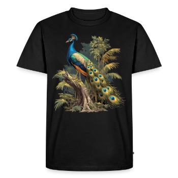 Paons Paon - T-shirt Premium bio Homme - noir - Devant - Nico (187cm)
