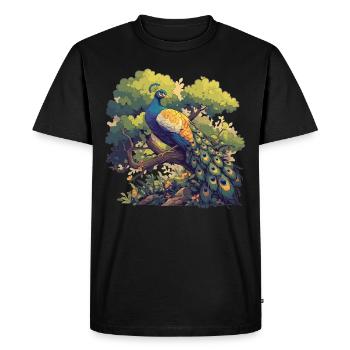 Paons Paon - T-shirt Premium bio Homme - noir - Devant - Nico (187cm)