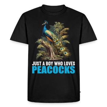 Paons Paon - T-shirt Premium bio Homme - noir - Devant - Nico (187cm)