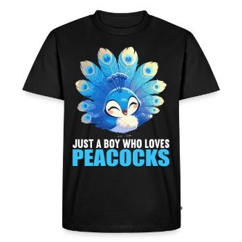 Paons Paon - T-shirt Premium bio Homme - noir - Devant - Nico (187cm)