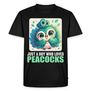 Paons Paon - T-shirt Premium bio Homme - noir - Devant - Nico (187cm)
