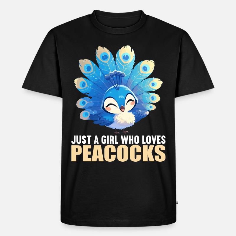 Pfaue Pfau - Männer Premium Bio T-Shirt - Schwarz