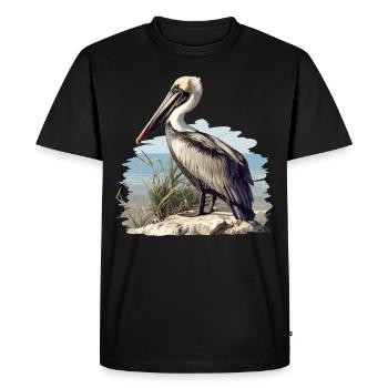 Pélicans Pélican - T-shirt Premium bio Homme - noir - Devant - Nico (187cm)