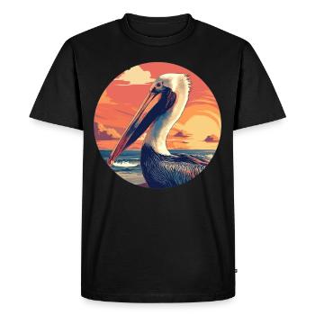 Pélicans Pélican - T-shirt Premium bio Homme - noir - Devant - Nico (187cm)