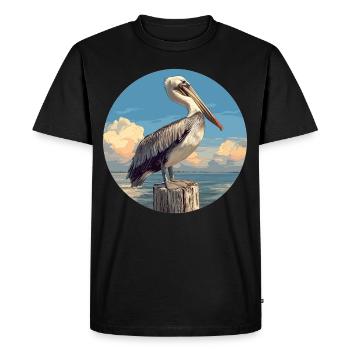 Pélicans Pélican - T-shirt Premium bio Homme - noir - Devant - Nico (187cm)