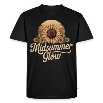 Midsummer Glow Retro Sunflower Mystical Summer Sol - Men's Premium Organic T-Shirt - black - Front - Nico (187cm)